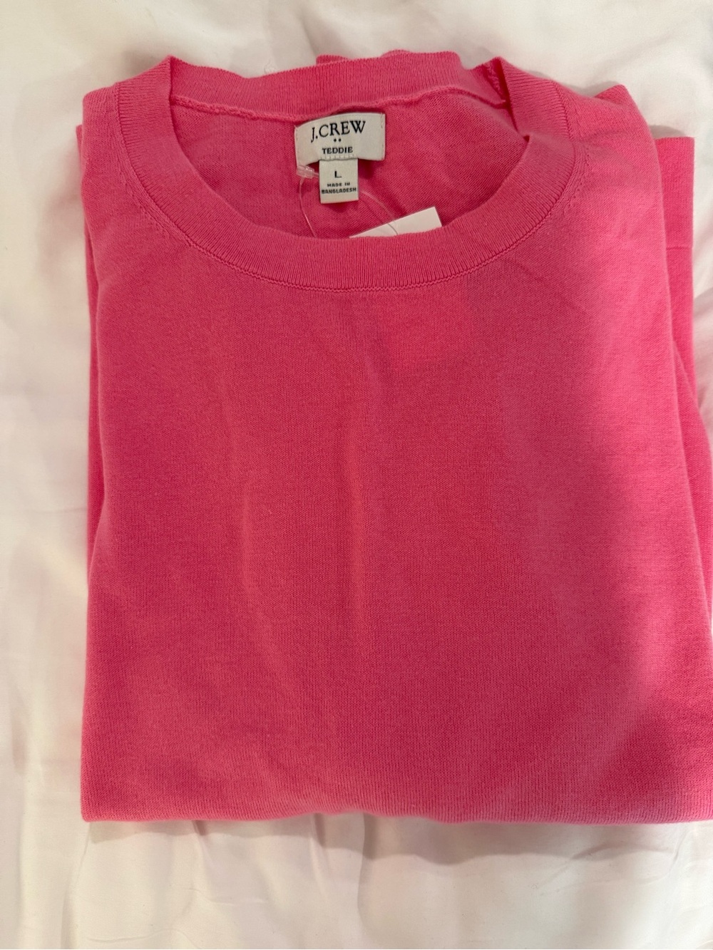J. Crew Bright Pink Crewneck Sweater
